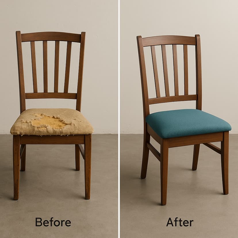 Professional furniture reupholstery transformation 5 - VI Reupholstery Port Coquitlam before and after