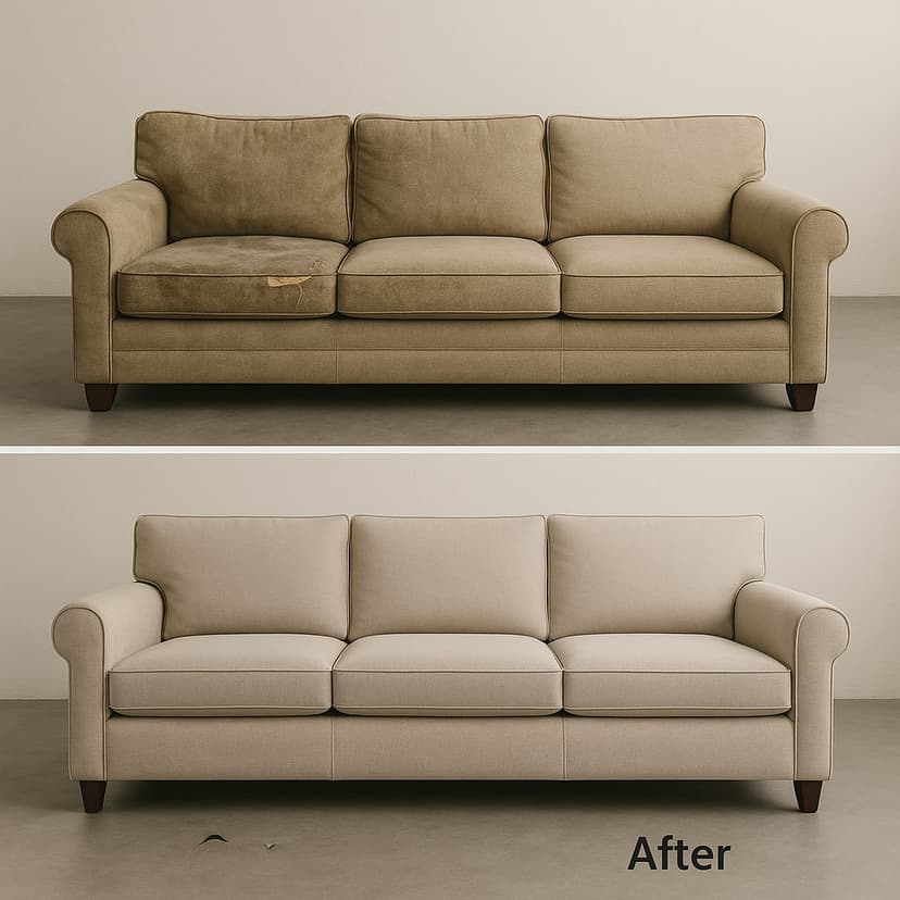 Professional furniture reupholstery transformation 6 - VI Reupholstery Port Coquitlam before and after